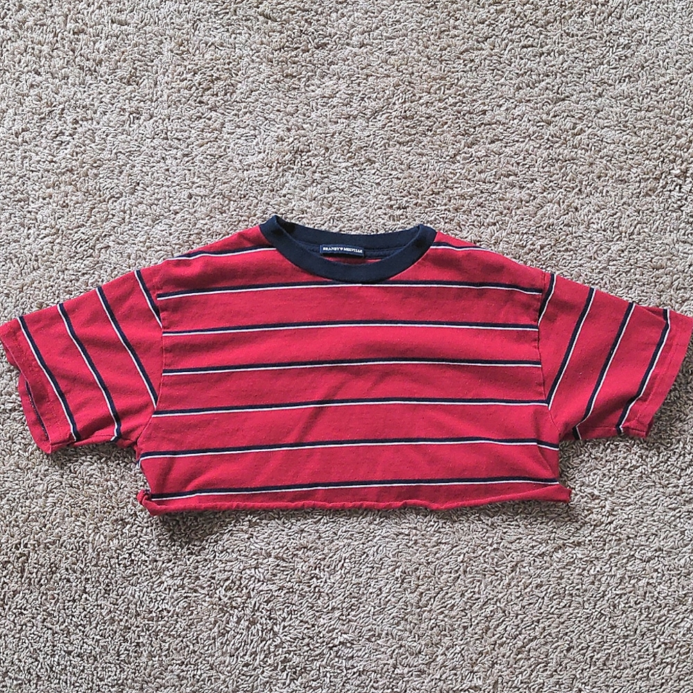 Brandy Melville Cropped Striped Tee